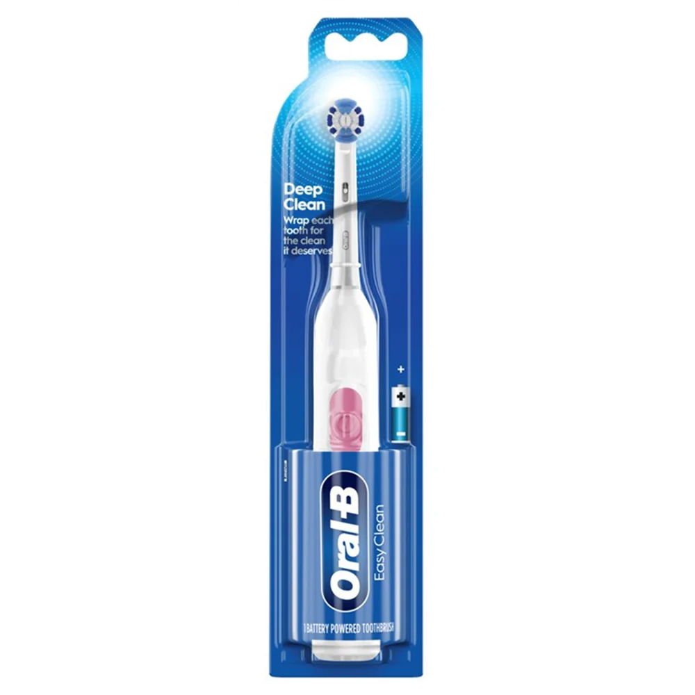 Practical Oral B Toothbrush Easy Clean White Battery Powered Round Brush Head X Shaped Bristles 1Ea Crafted