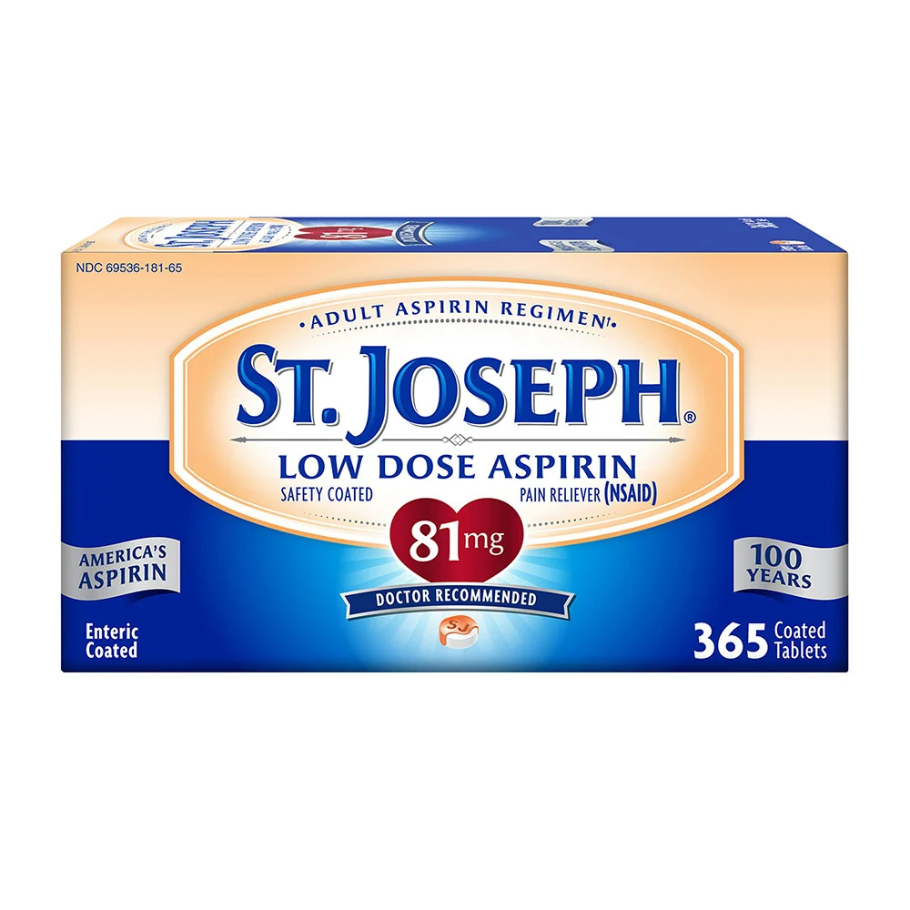 Trusted St.Joseph Safety Coated 81Mg Aspirin Pain Reliever Tablets 365 Ea Trendy