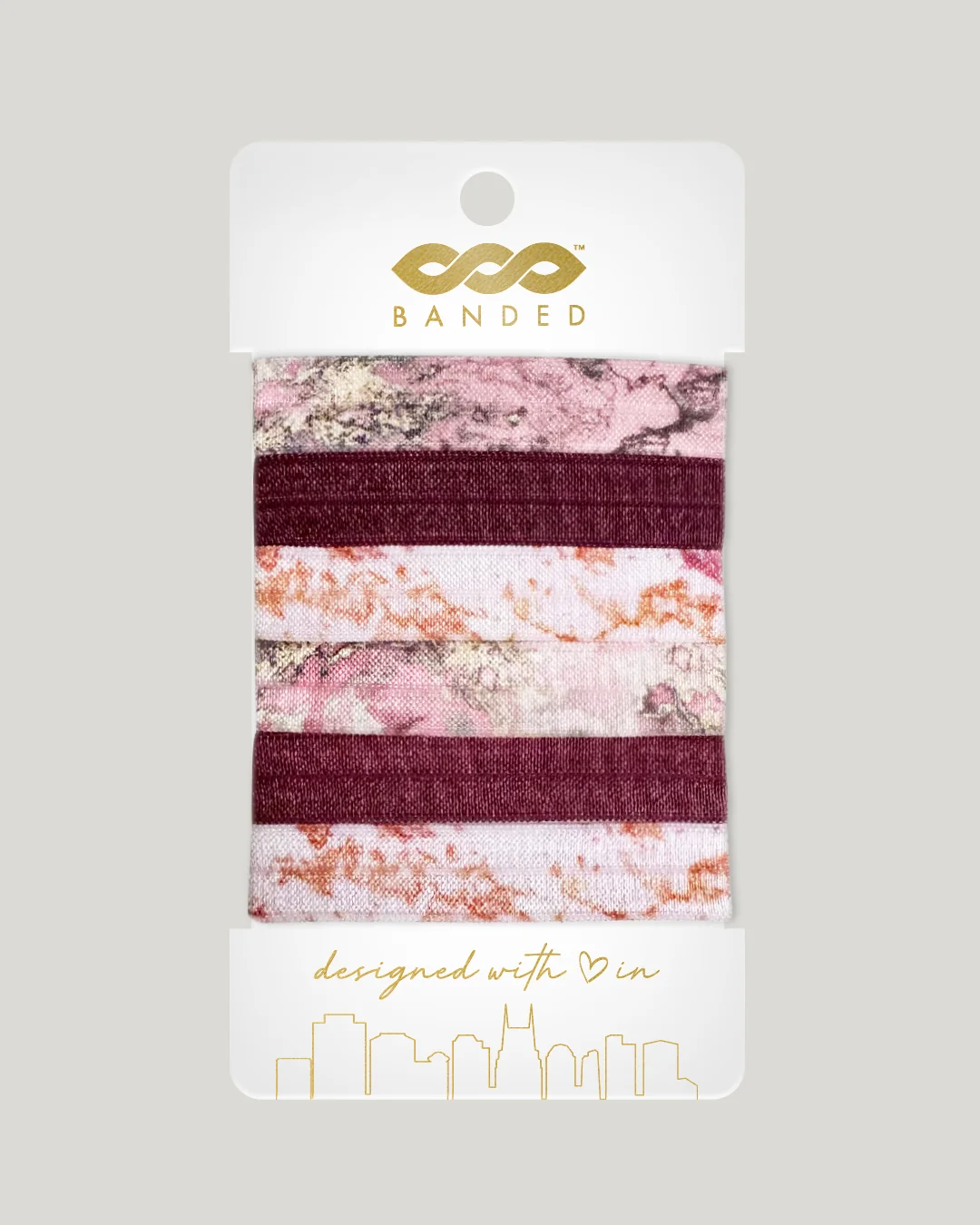 Recyclable Pink Canyon Quartz - Classic Hair Ties - 6 Pack Solid