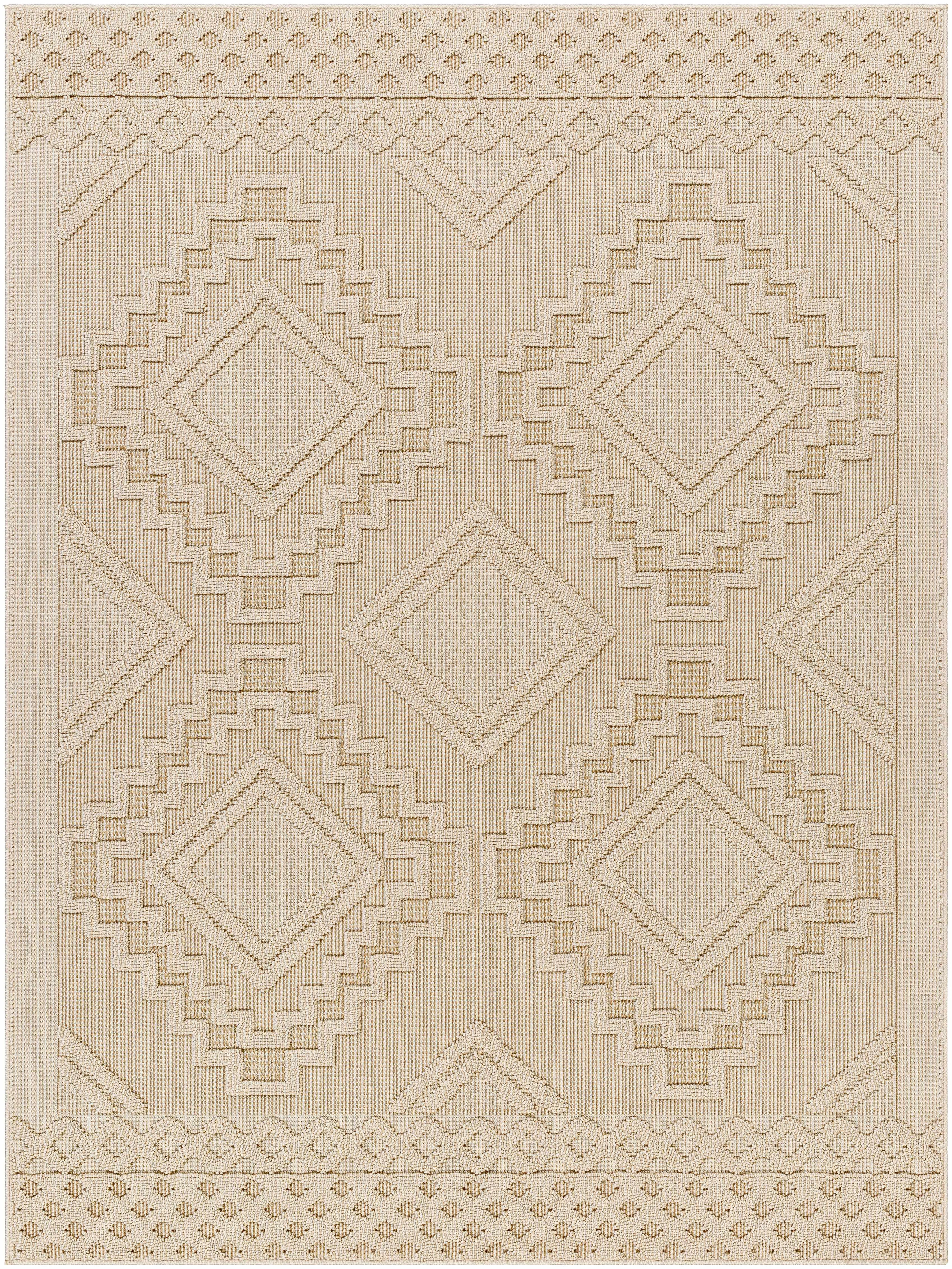 Versatile Arwid Bone Outdoor Area Rug - Fashionable