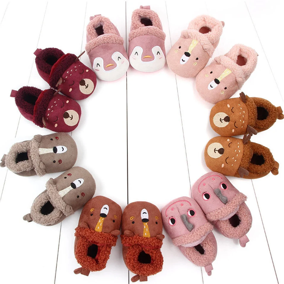 Solid Newborn Infant Baby Shoes Anti-slip First Walker Animal Slippers Premium