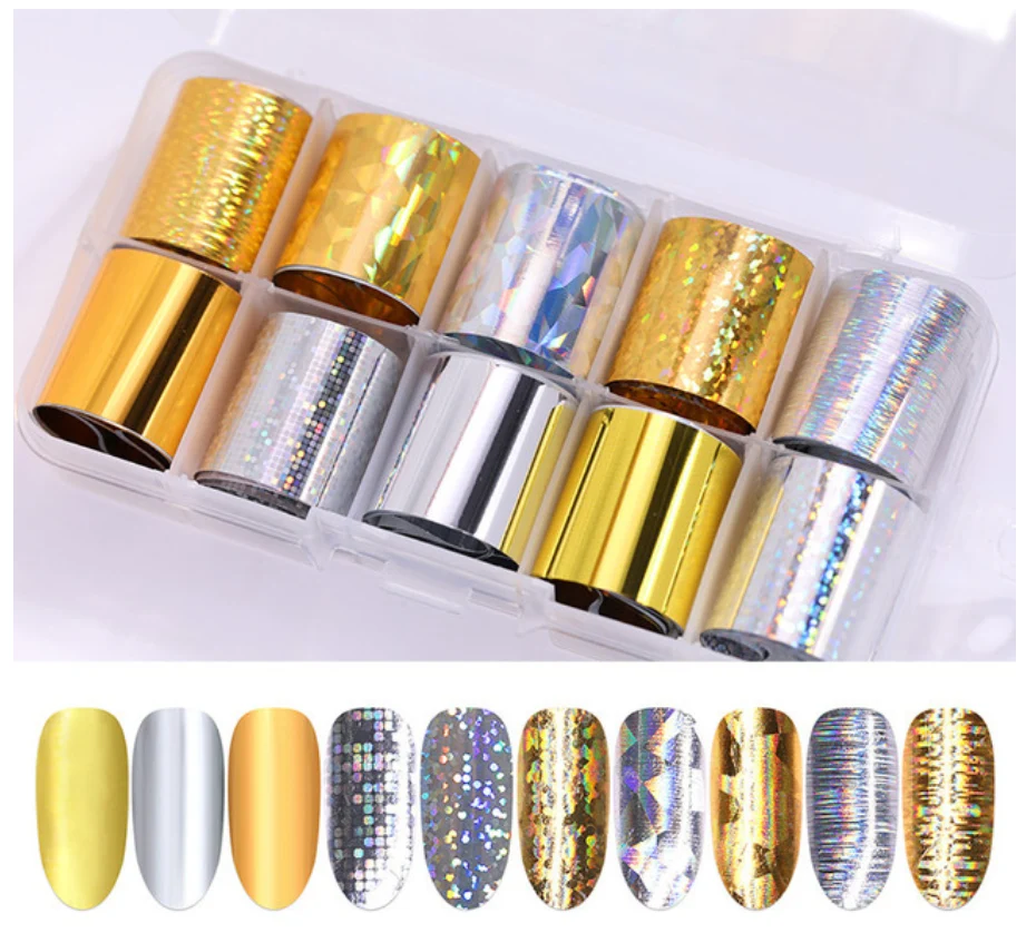 Professional Foil Set - Gold Silvers Metals Set of 10 in Case Contemporary