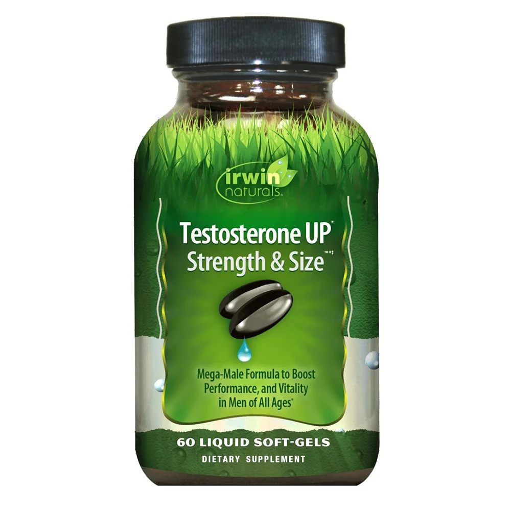 Responsible Irwin Naturals Testosterone UP Strength and Size Liquid Softgels for Male Performance and Vitality Support 60Ea Certified