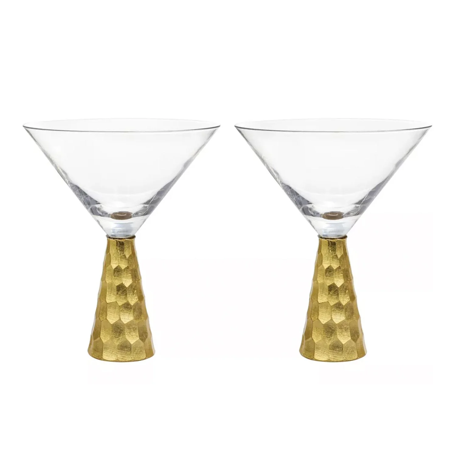 Pure Jay Companies Daphne Gold Set Of 2 Martini Glasses 8.79 Oz. Superior