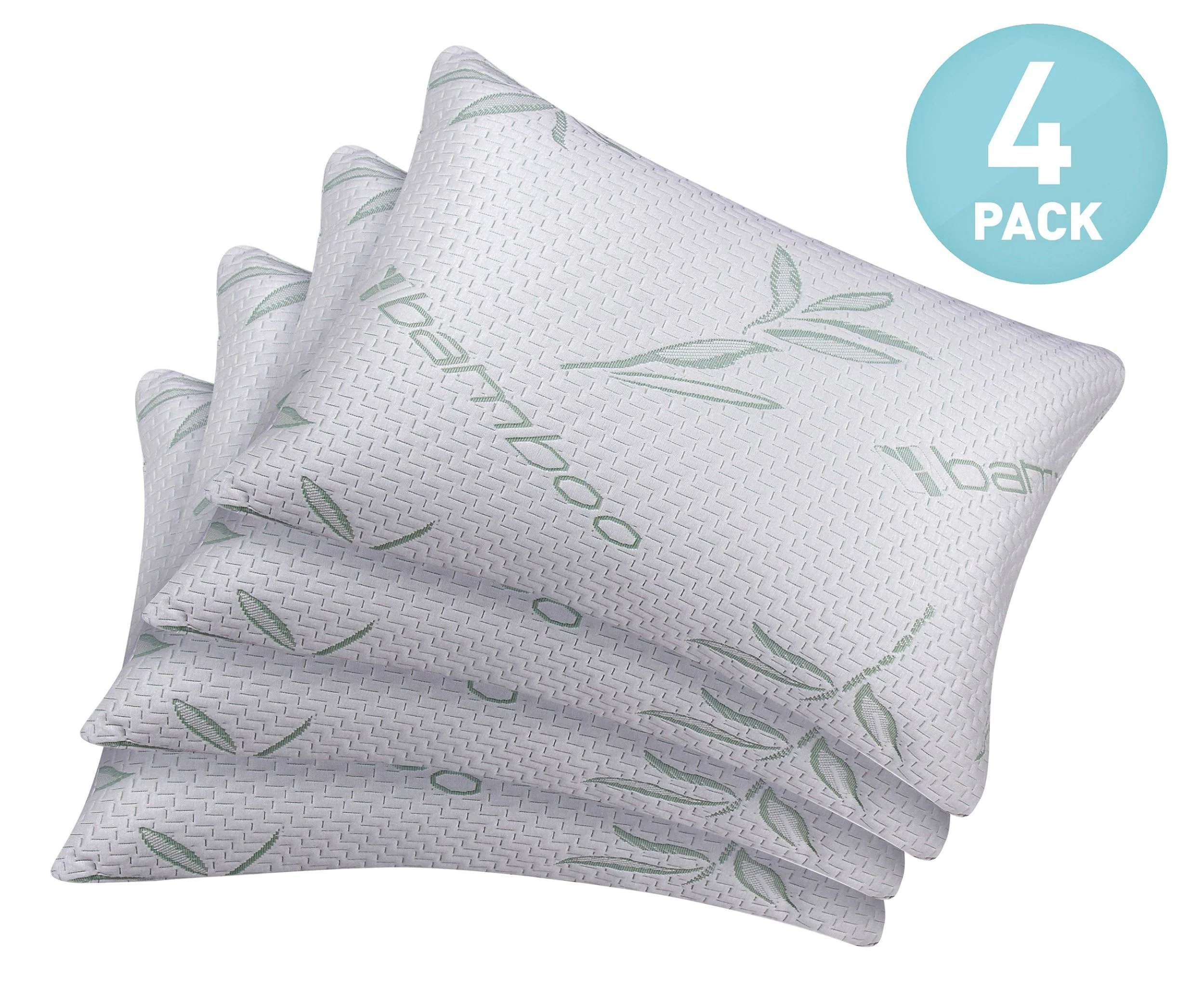 Fast Home Sweet Home Dream Hypoallergenic Comfort Cooling Bamboo Cover Down Filling Pillows 4 Pack Contemporary
