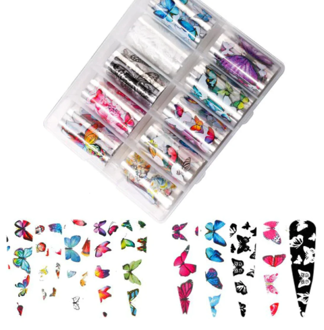 Detailed Big HOLO Butterfles Foil Set - 10pc Pure