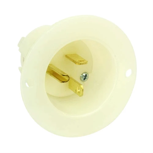 Recyclable Electric Straight Flanged Flush Mount Inlet 3 Wire 20 Amps 125V NEMA 5-20P Reusable
