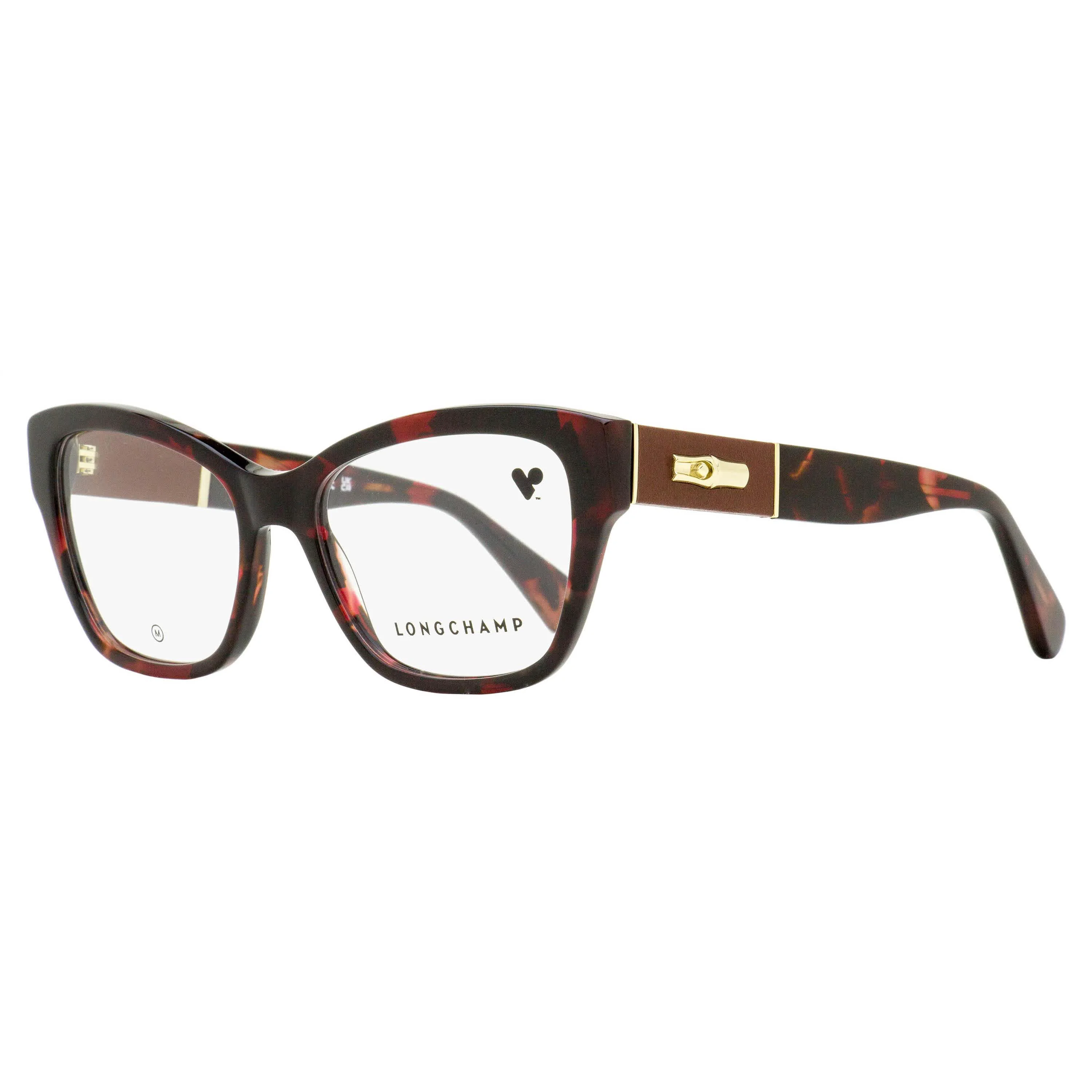 Specialty Longchamp Geometric Butterfly Eyeglasses LO2742L 640 Red Havana 52mm Optimized