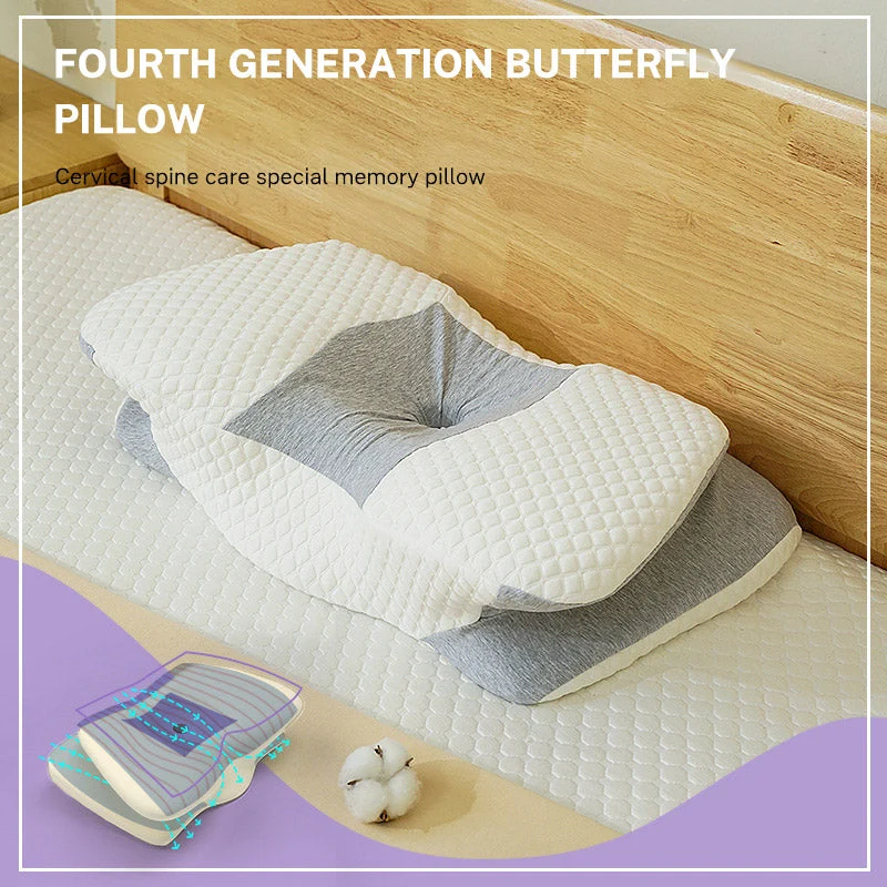 Easy-to-Use Memory Cotton Butterfly Pillow for Cervical Spine Protection Casual