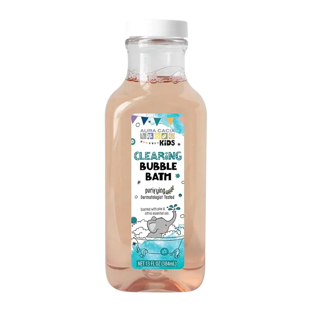 Solid Aura Cacia Kids Clearing Bubble Bath Pine and Citrus Essential oils 13 Oz Optimized