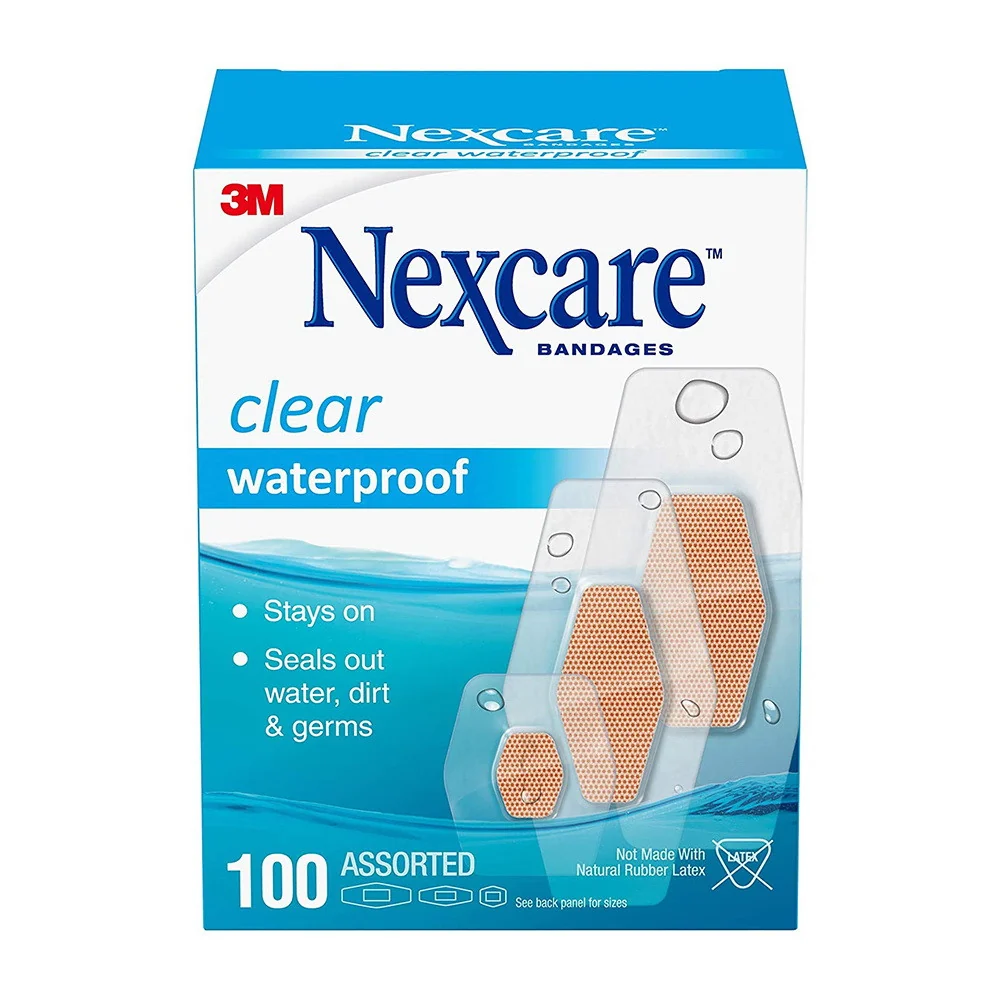Durable Nexcare Waterproof Clear Bandages 1 X 2.25 Inches 20 Pack Authentic
