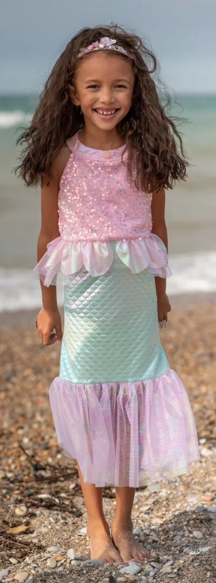 Powerful Misty Mermaid Dress Pink High-Grade