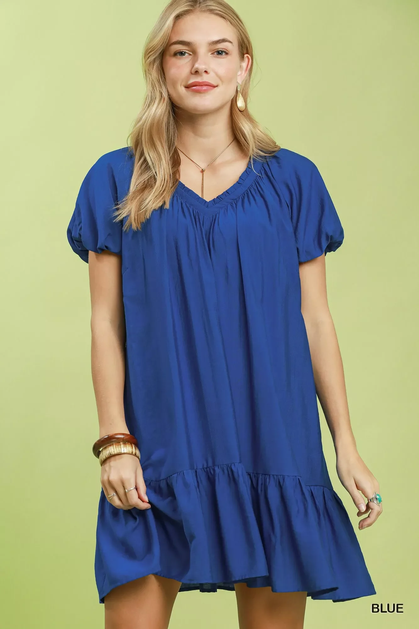 Unique DBLCLK Women's Ruffle Hem Shift Mini Dress Superior