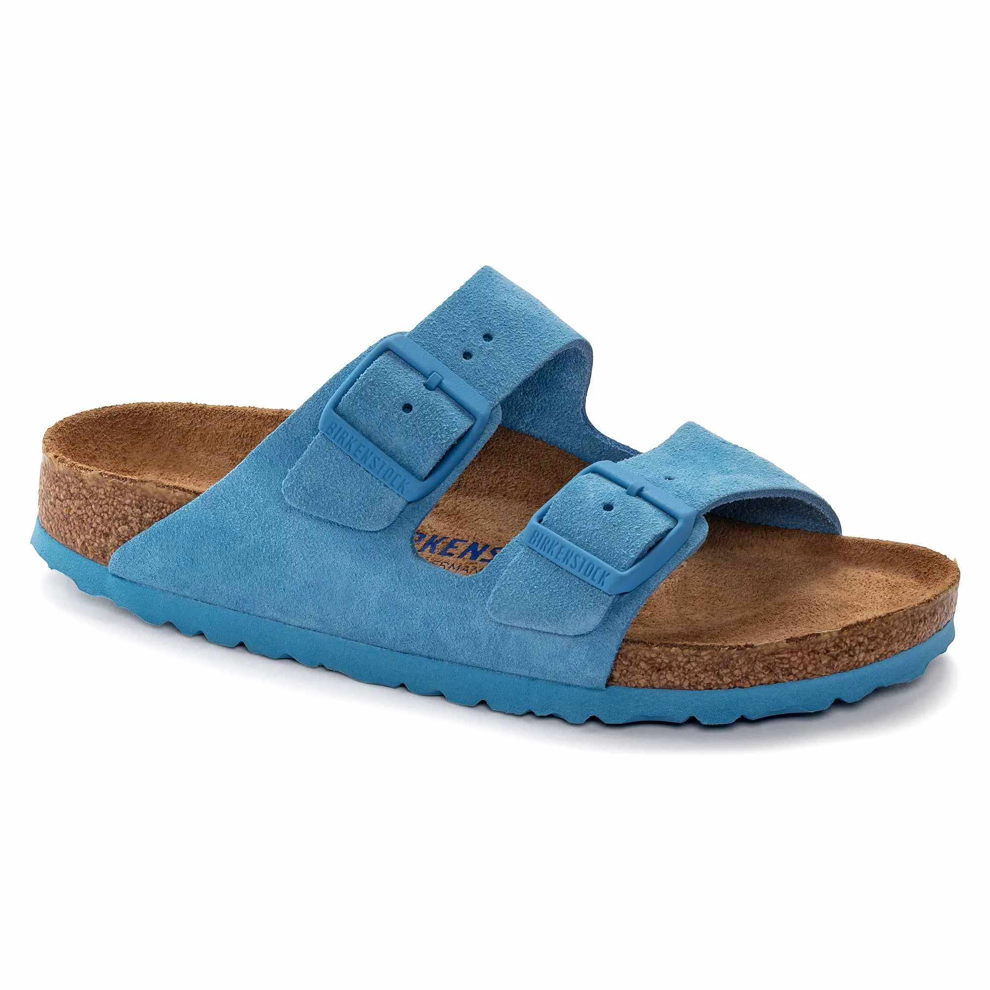 High-Grade Birkenstock Arizona Soft Footbed Suede Leather Sky Blue Sandals Trusted