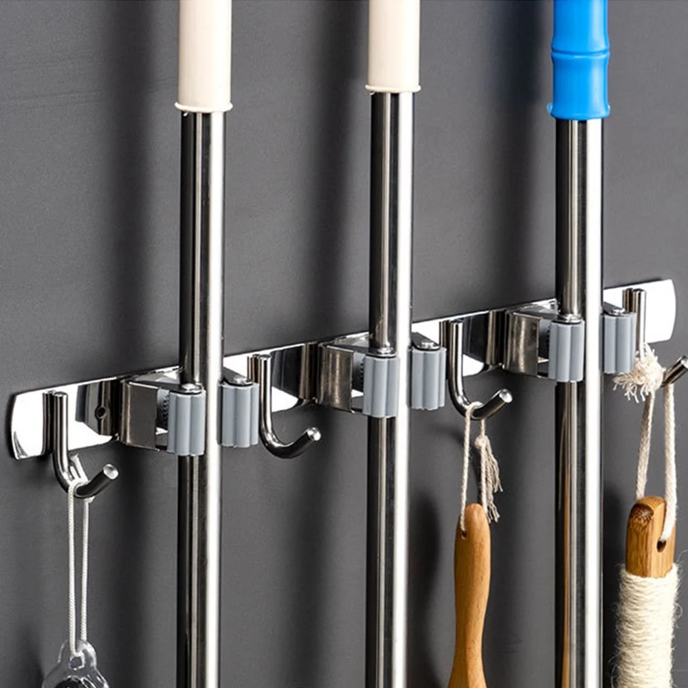 Elite Heavy Duty Broom And Mop Holder Storage Rack Hook Official