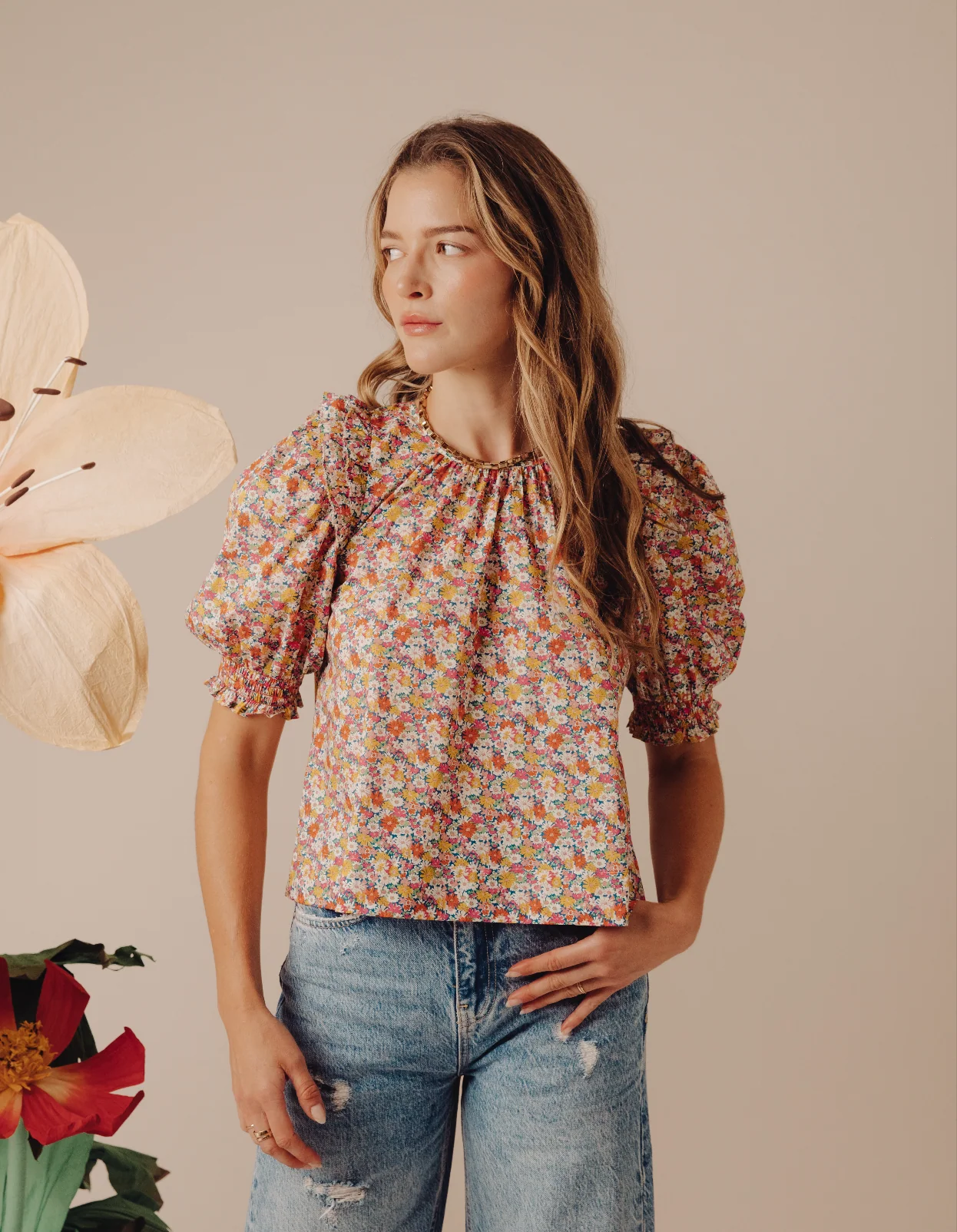 Convenient Love The Label Penelope Top in Libby Print Breathable