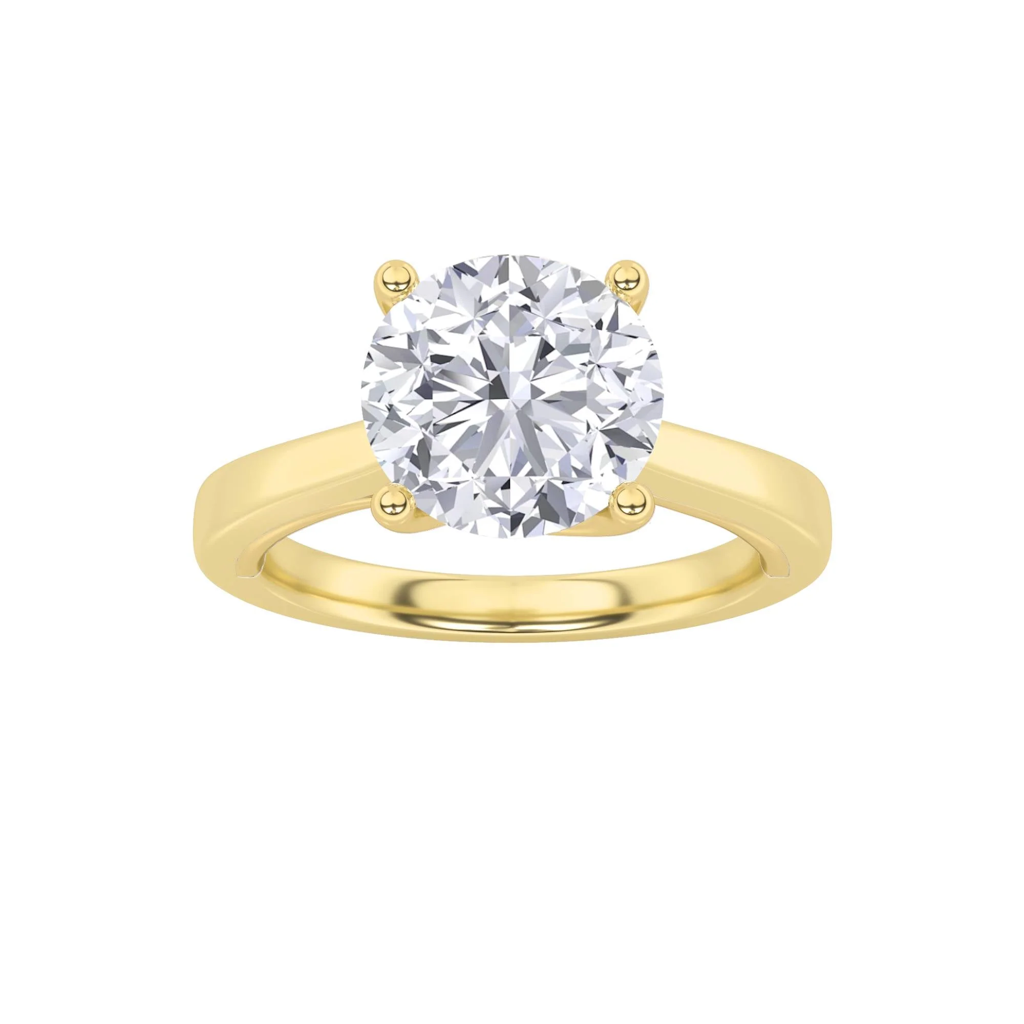 Consistent 3Cttw Round Shaped Lab Grown Diamond G Twisted Basket Cathedral Shank Solitaire Ring in 14K Gold Environmentally Friendly