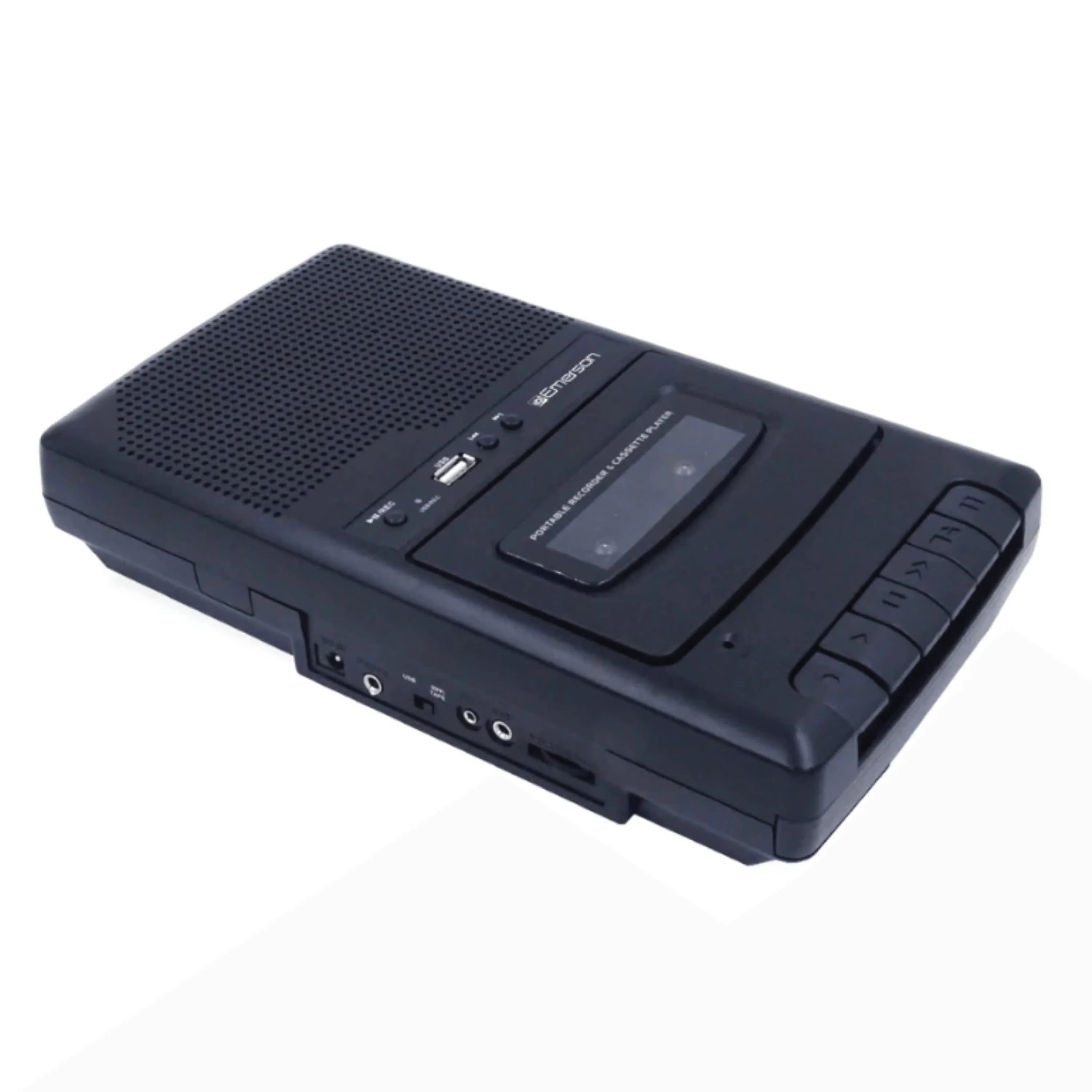 Lightweight Emerson Portable Cassette Player and Recorder with Digital Conversion - Black Innovative