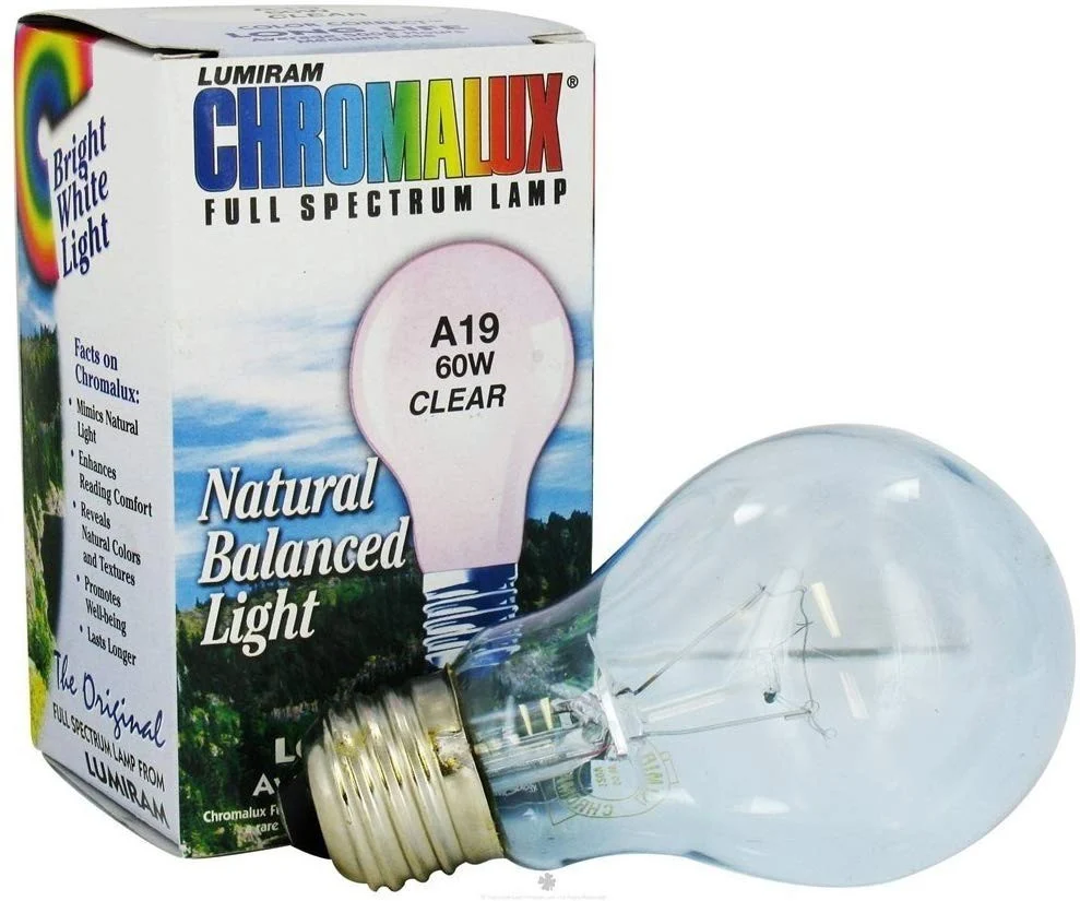 High-End Chromalux Standard Full Spectrum 60 Watt Bulb Clear Lamp Natural Balanced Light 1 Ea Traditional