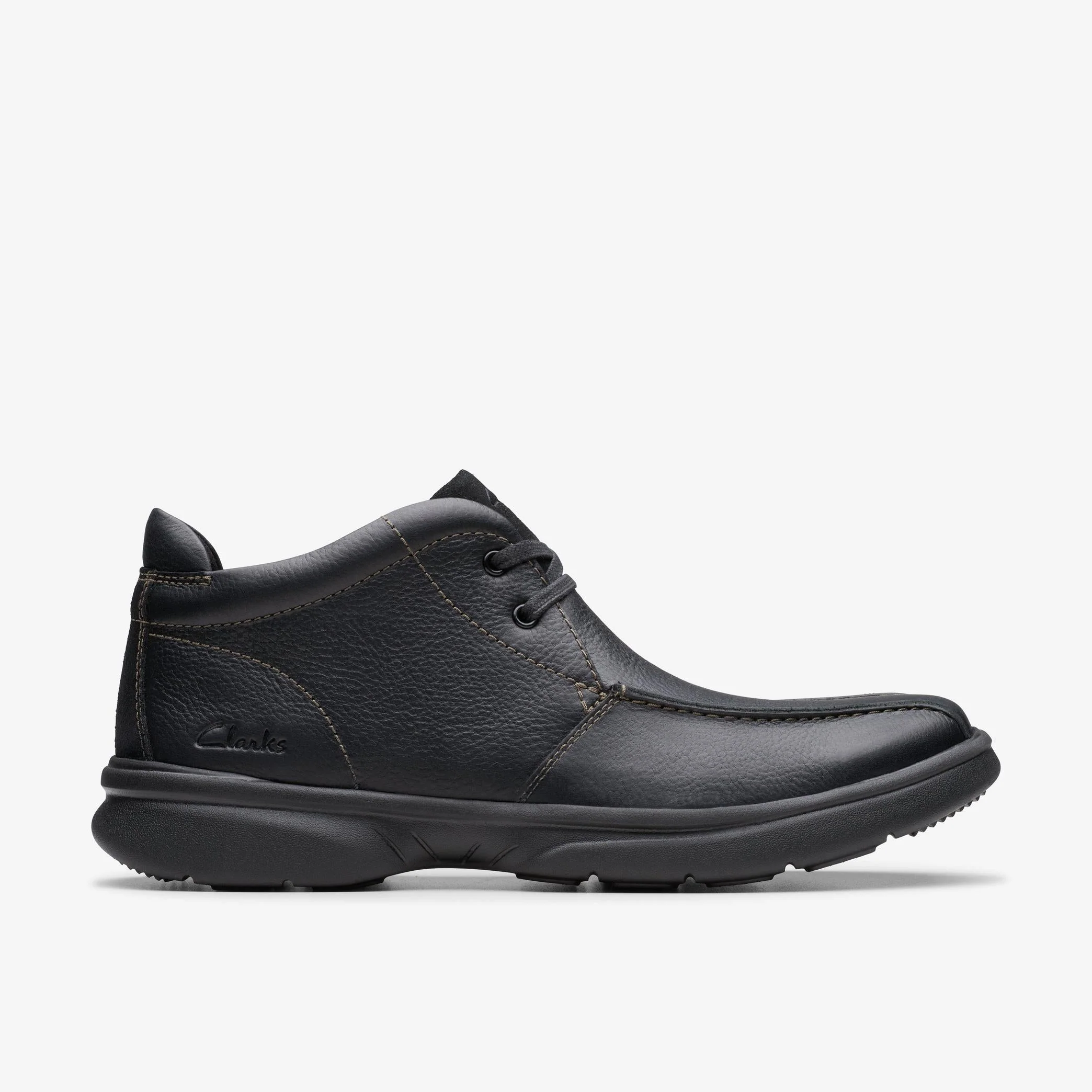 Fast Mens Clarks Bradley up - Black Leather Secure