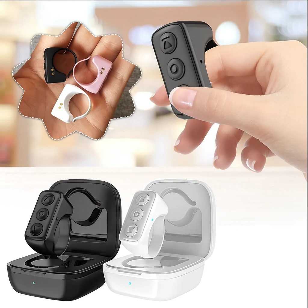 Dependable Bluetooth Page Turner TikTok Scrolling Ring – Hands- Remote for Kindle iPhone Android – E-Reader Accessory Selfie Shutter Volume Video Control Soft