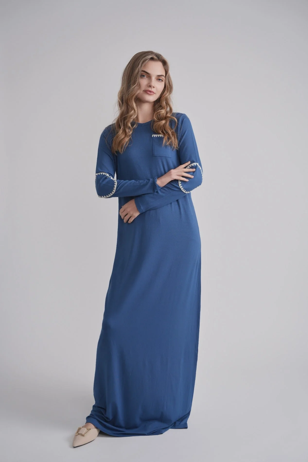 Solid Ecru Stitch Nursing Nightgown Soft