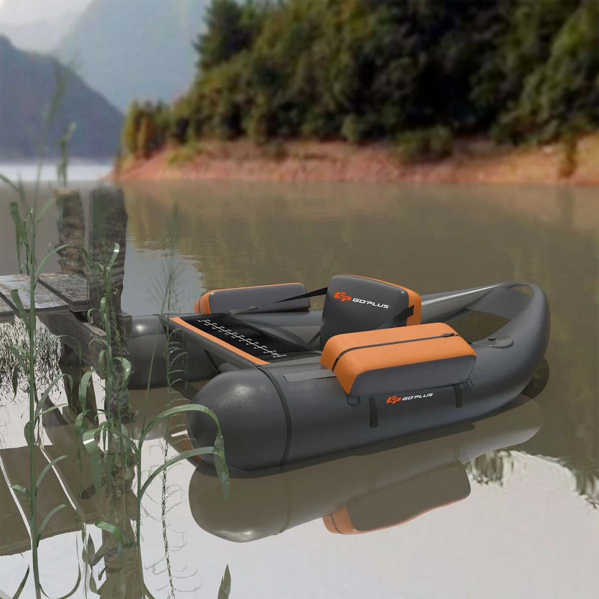 Secure Heavy Duty Inflatable Fishing Float Belly Boat Water Tube Authentic