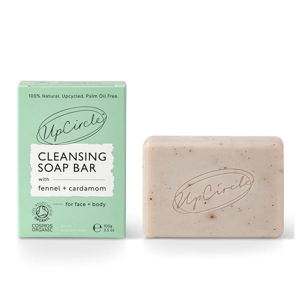 Reusable UpCircle Cleansing Soap Bar with Fennel and Cardamom for Face and Body Leaves Skin Hydrated and Smooth 3.5Oz 100g Reliable