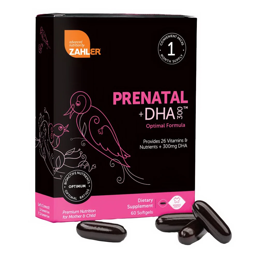 Organic Zahler Prenatal Plus DHA300 Optimal Formula Combination of Vitamin Minerals for Both Mother and Baby 60Ea High-Quality