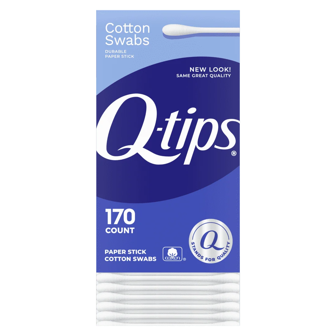 Recyclable Q-Tips Cotton Swabs For Clean Ears 170 Ea Powerful