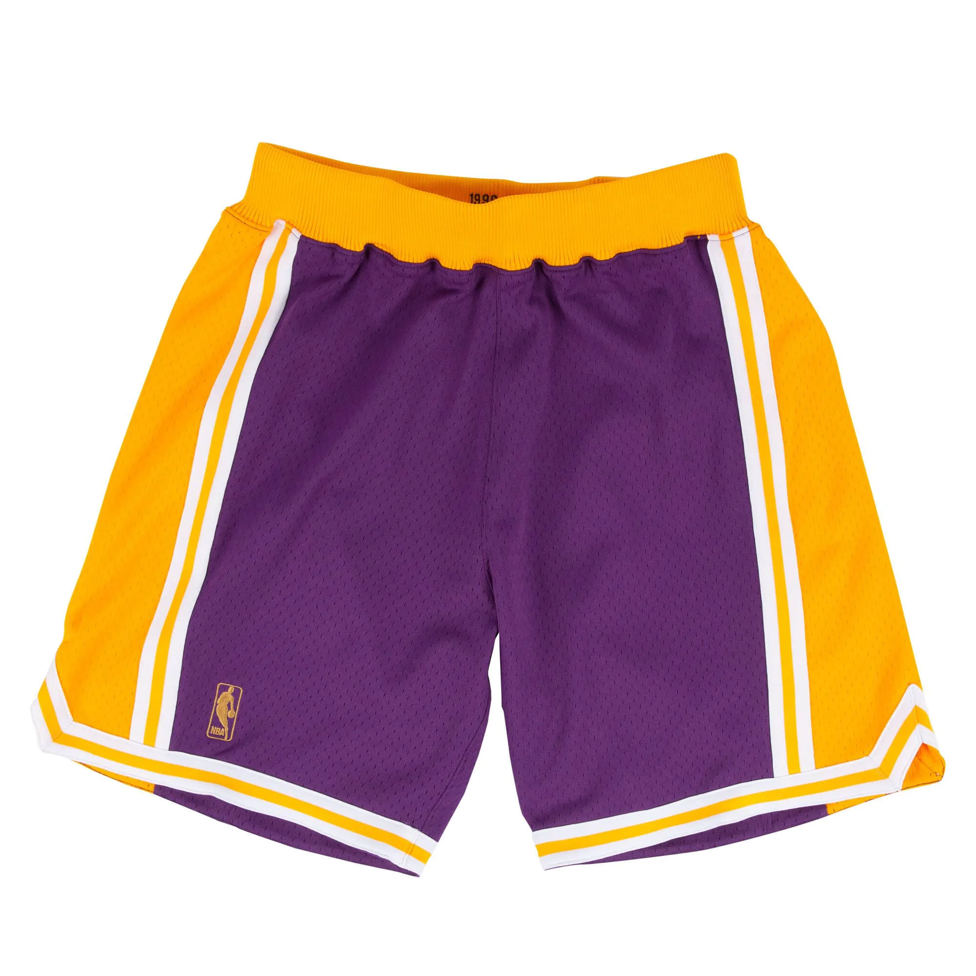 Breathable Mitchell Ness Men's NBA Road Shorts - La Lakers 96-97 Prestigious