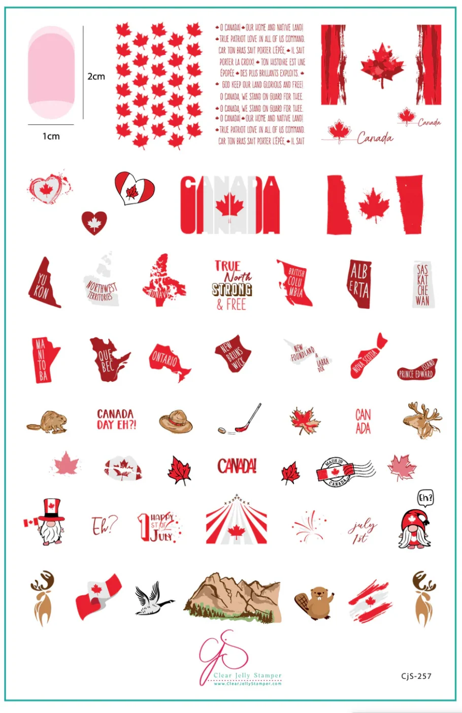 Smart Canada Day CjS-257 - Clear Jelly Stamping Plate Reusable