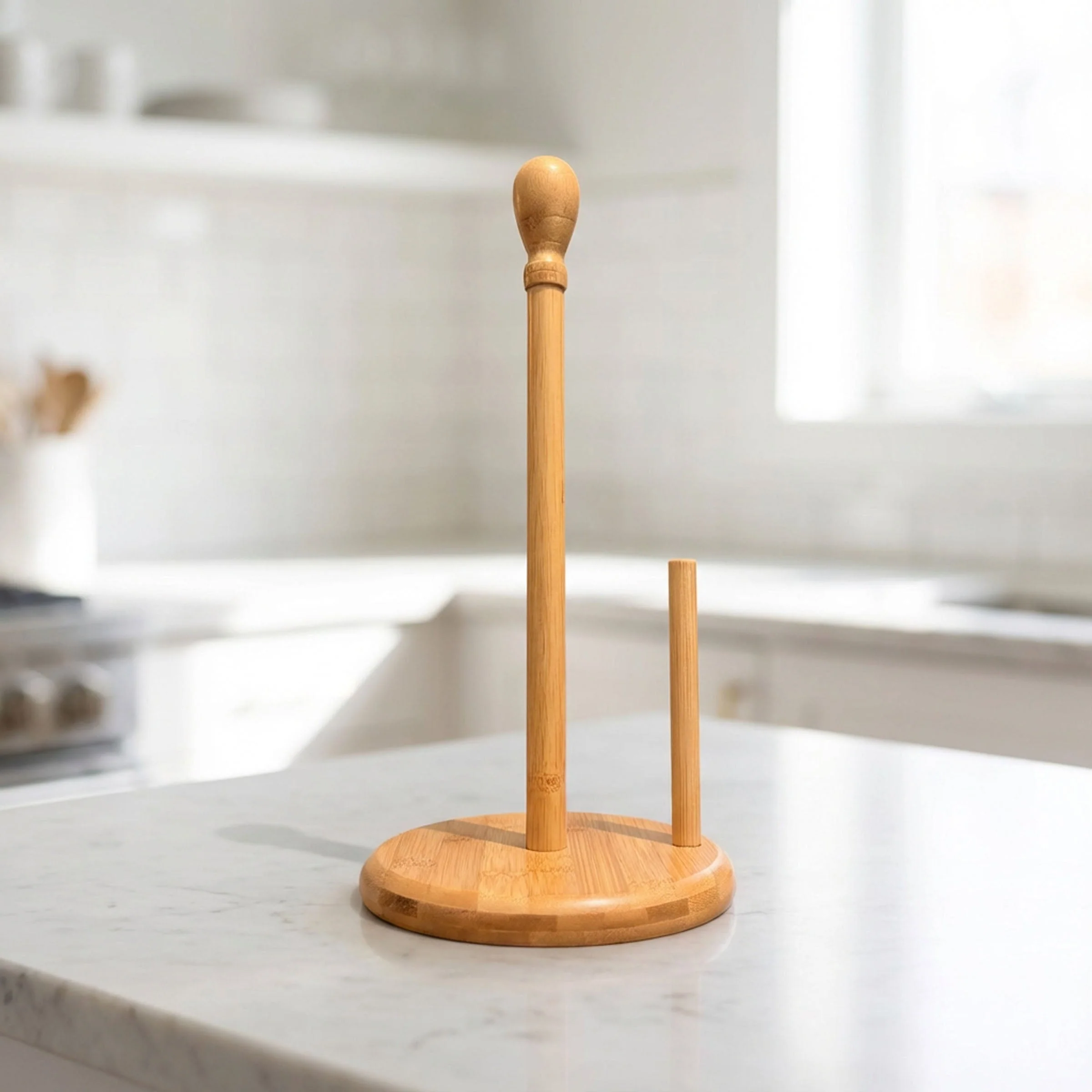 Professional Bamboo Kitchen Paper Towel Holder Comfortable