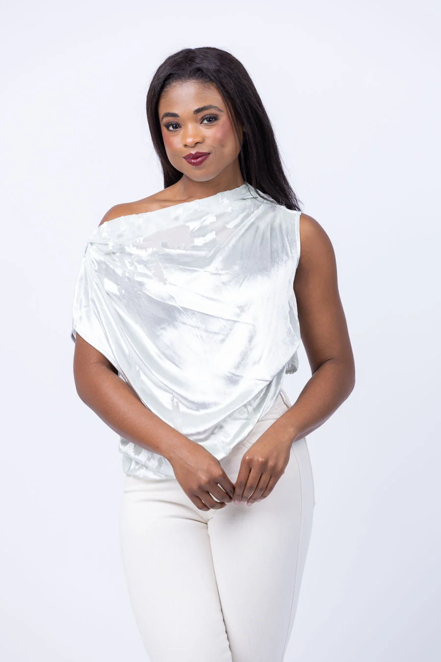 Superior The Sei Draped Top in Tinsel Elite