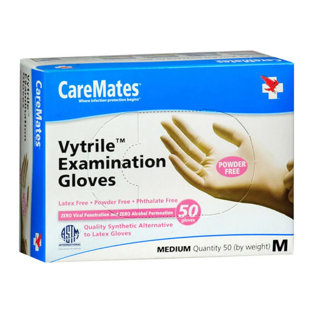 Enhanced Caremates Vytrile Examination Gloves Medium 50 Ea Elite