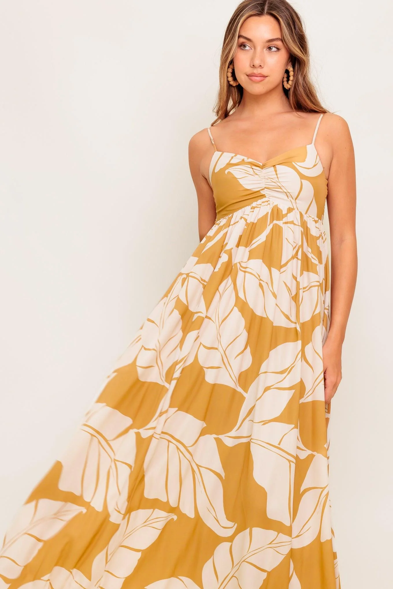 Trendy Heart of Hydrangea Woven Maxi Dress Comfortable