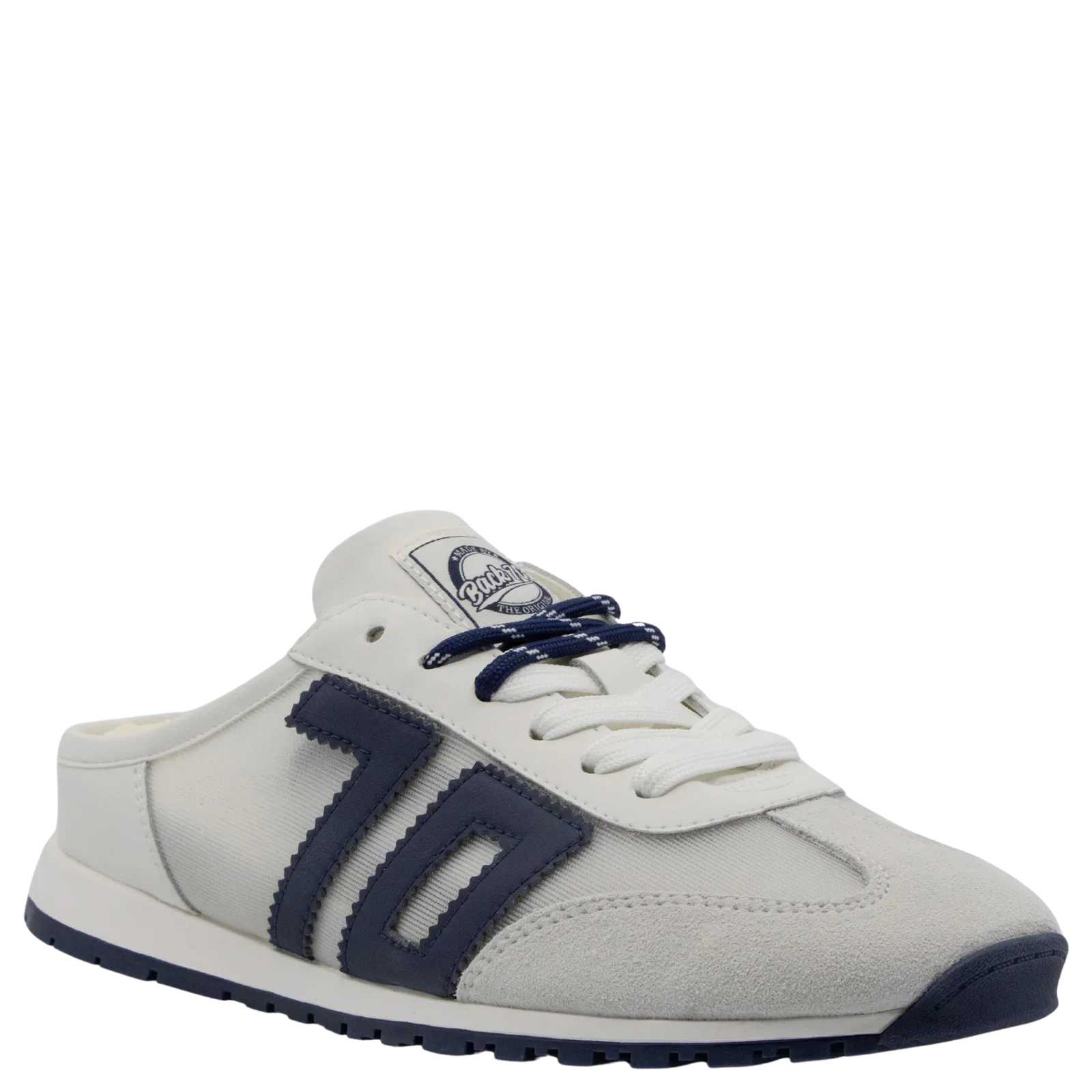 Soft Back 70 Venice Backless Sneakers in White Navy Certified