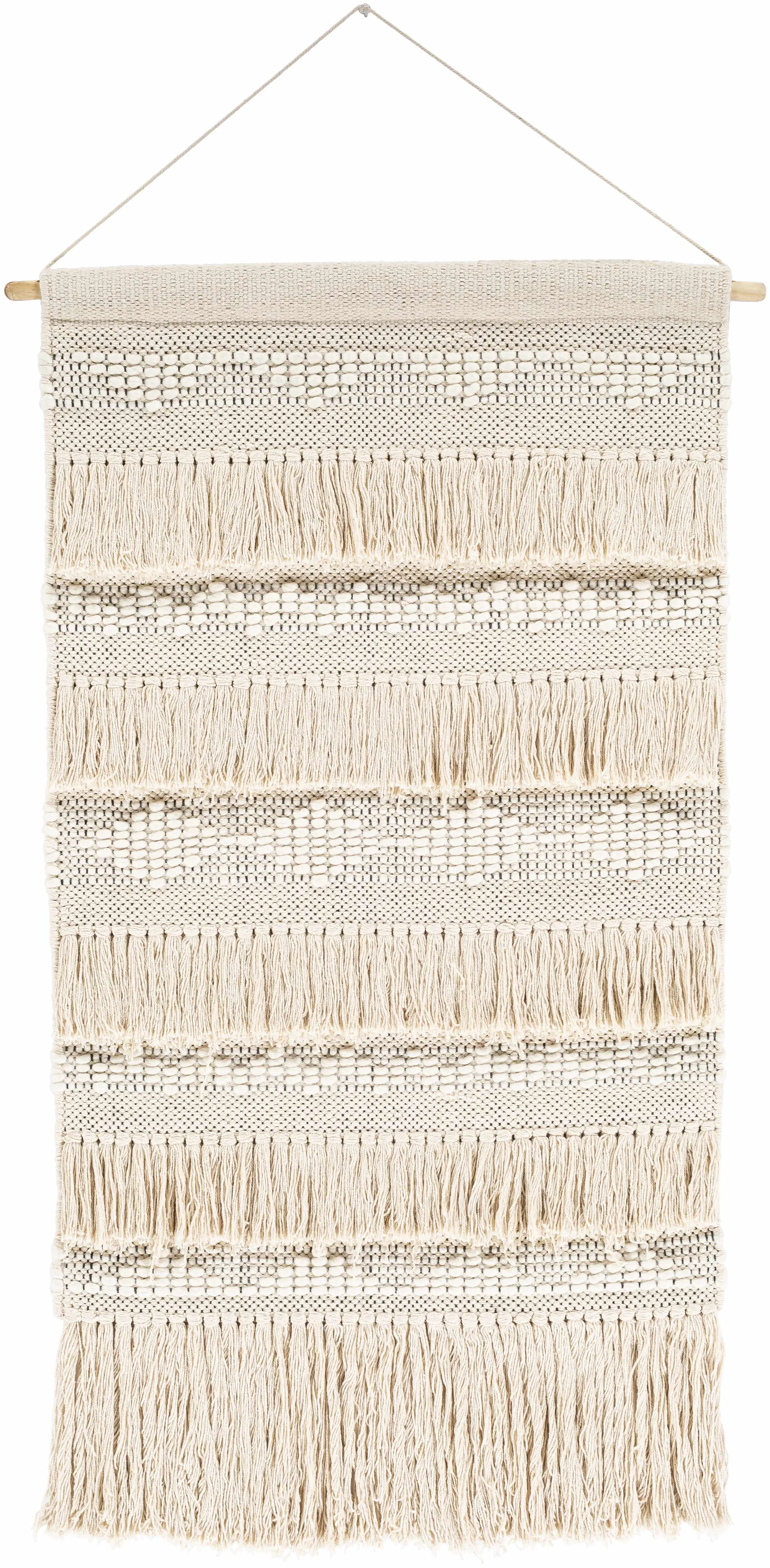 Smooth Brookesmith Cream Fringed Patterned Wall Hanging Fast