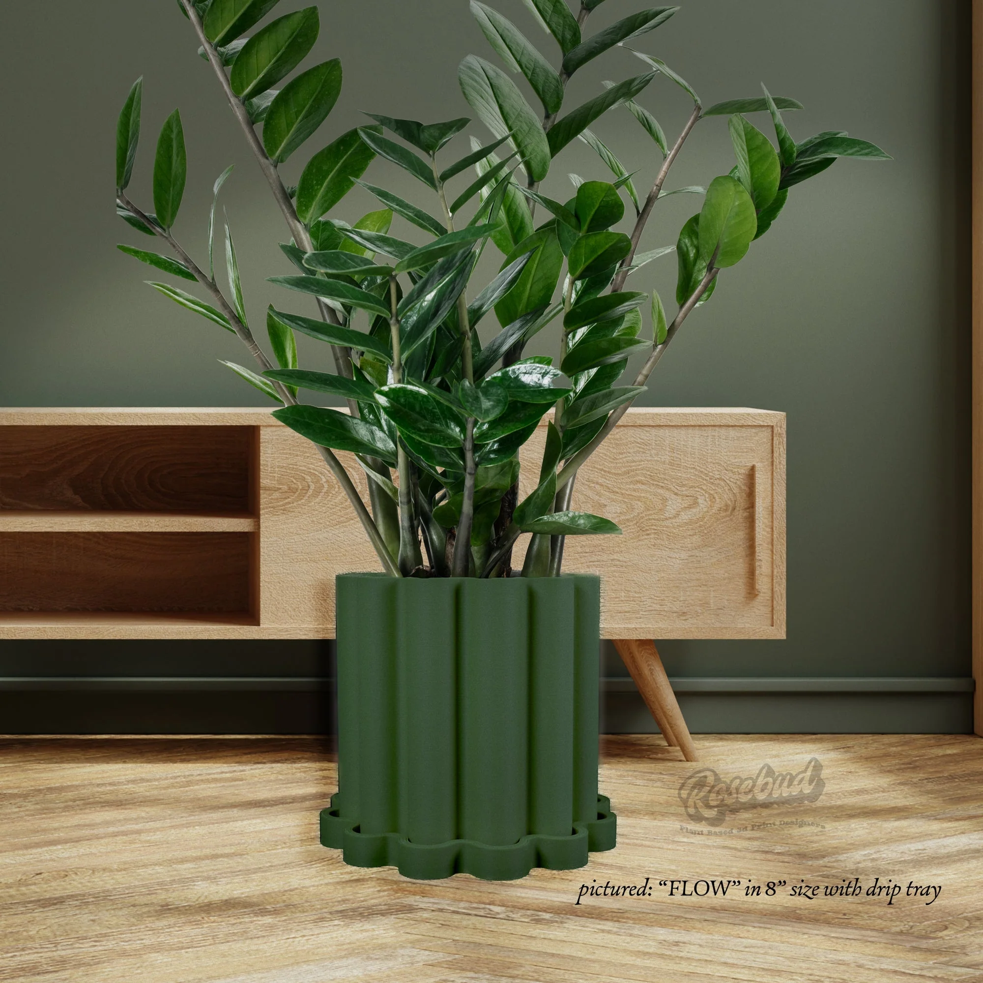 Pure Funky Flow Planter with Drainage and Unique Tray Minimalist