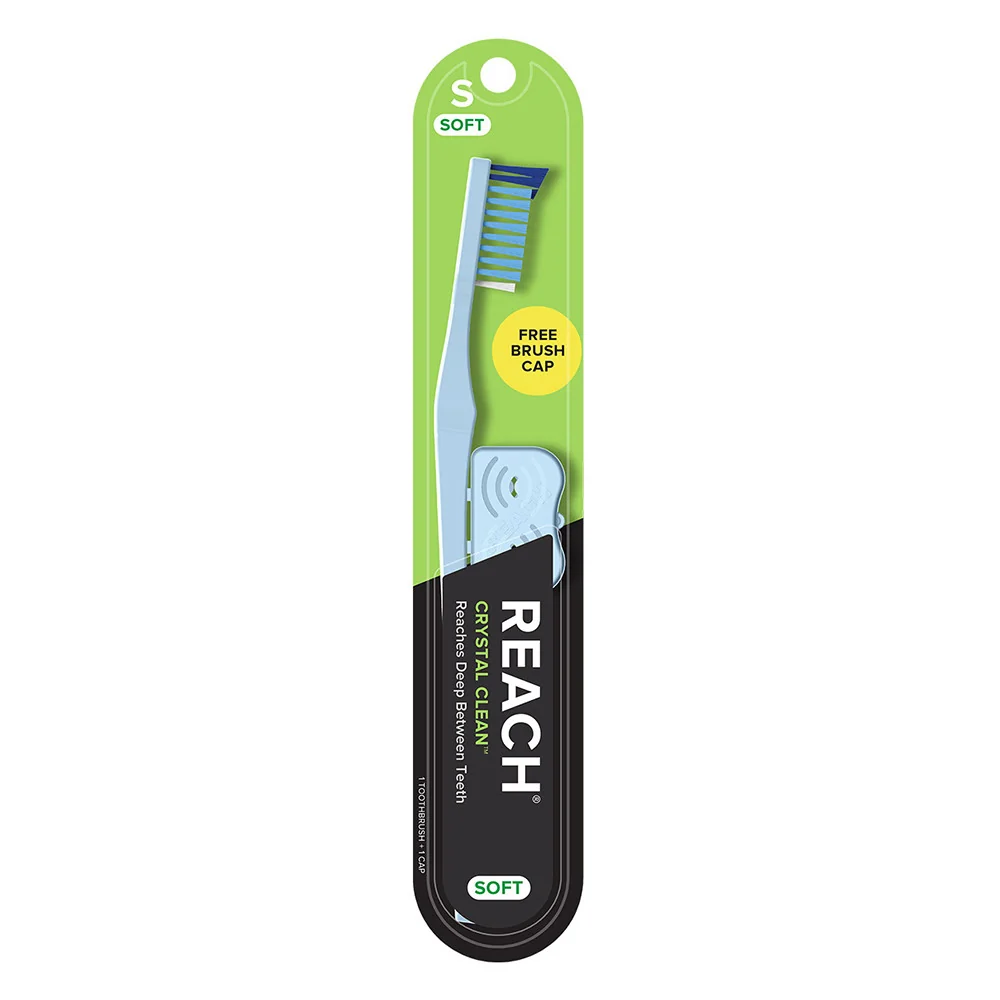 Certified Dr Fresh Reach Crystal Clean Adult Toothbrush With Deep Cleaning Bristles Medium 1 ea Stylish