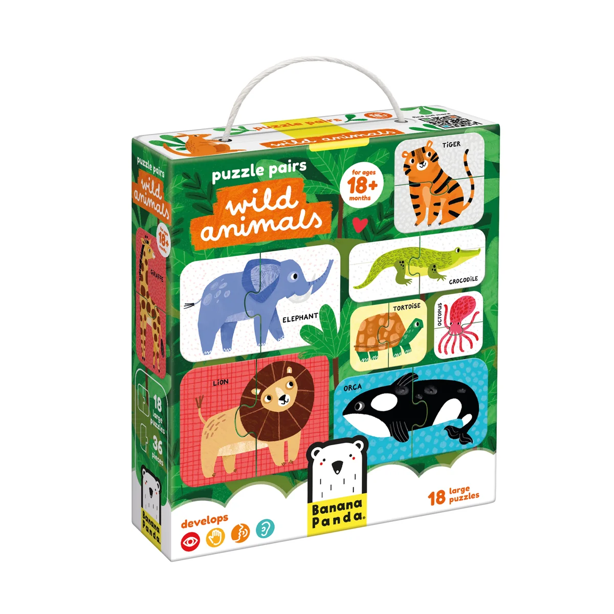 Clean Puzzle Pairs Wild Animals Artisan
