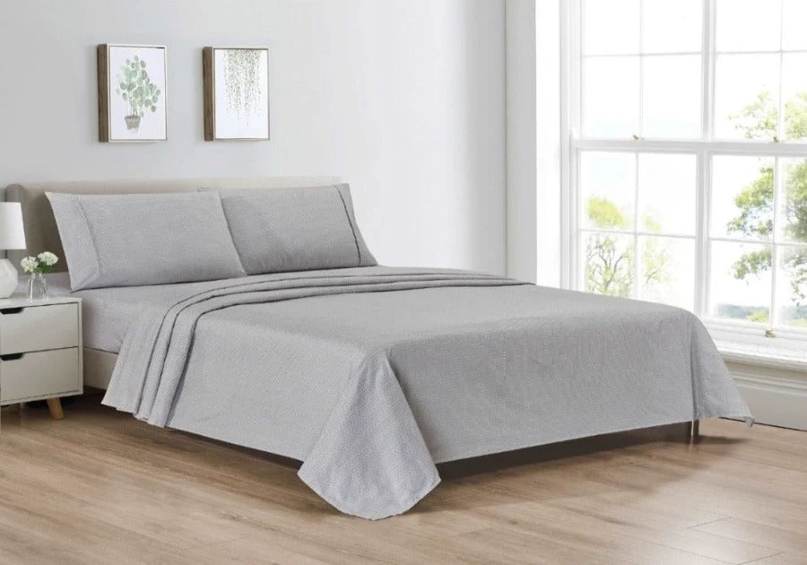 Natural Bibb Home Egyptian Luxury 1800 Microfiber Count Printed 4 Piece Sheet Set High-Quality