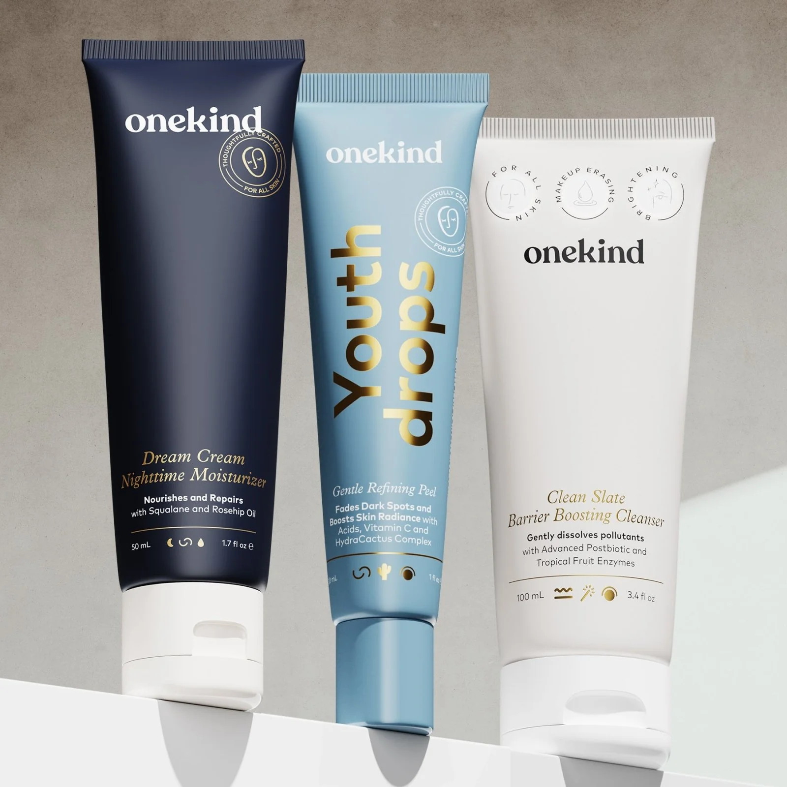 Soft Do you test on animals Are Onekind products pregnancy-safe In what order should I use the products Where are Onekind products made Are Onekind products gluten- Minimalist
