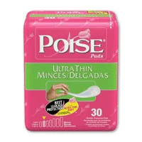 Reusable Poise Ultra Thin Pads Light Absorbency 19202 - 30 Bag 6 Bags Sophisticated
