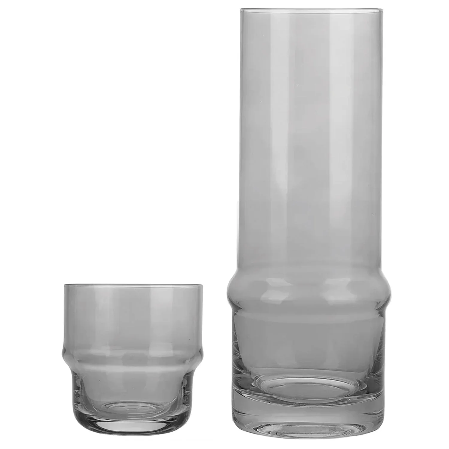 Fashionable Jay Companies Gray 2-Piece Glass Carafe Set Fine Crafted