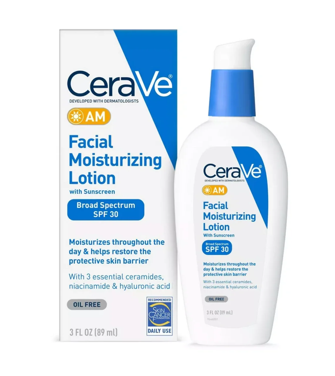 Unique CeraVe AM Facial Moisturizing Lotion with Sunscreen SPF 30 3 fl oz Classic