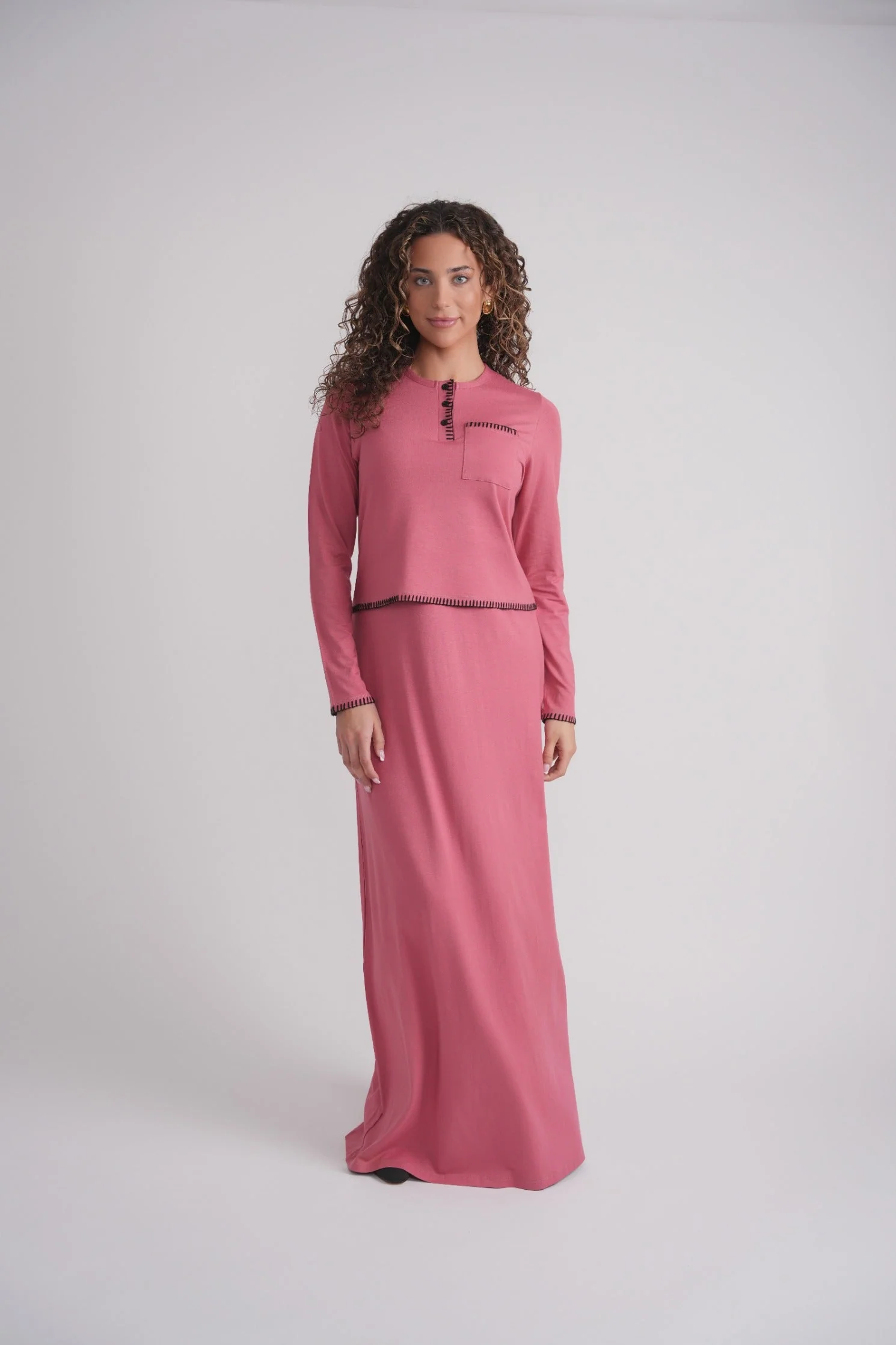 Clean Blanket Stitch Nursing Nightgown Breathable