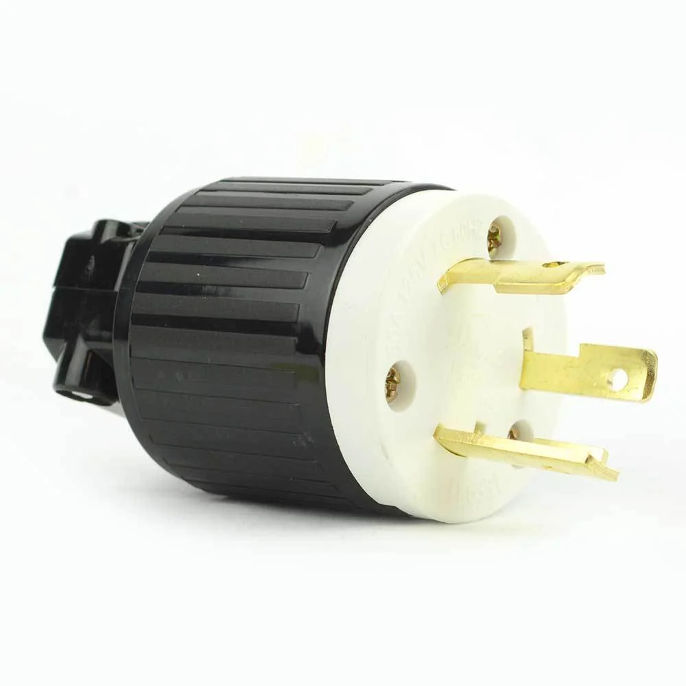 Elegant Male Twist Lock Electrical Plug 3 Wire 30 Amps 125V NEMA L5-30P Long-Lasting
