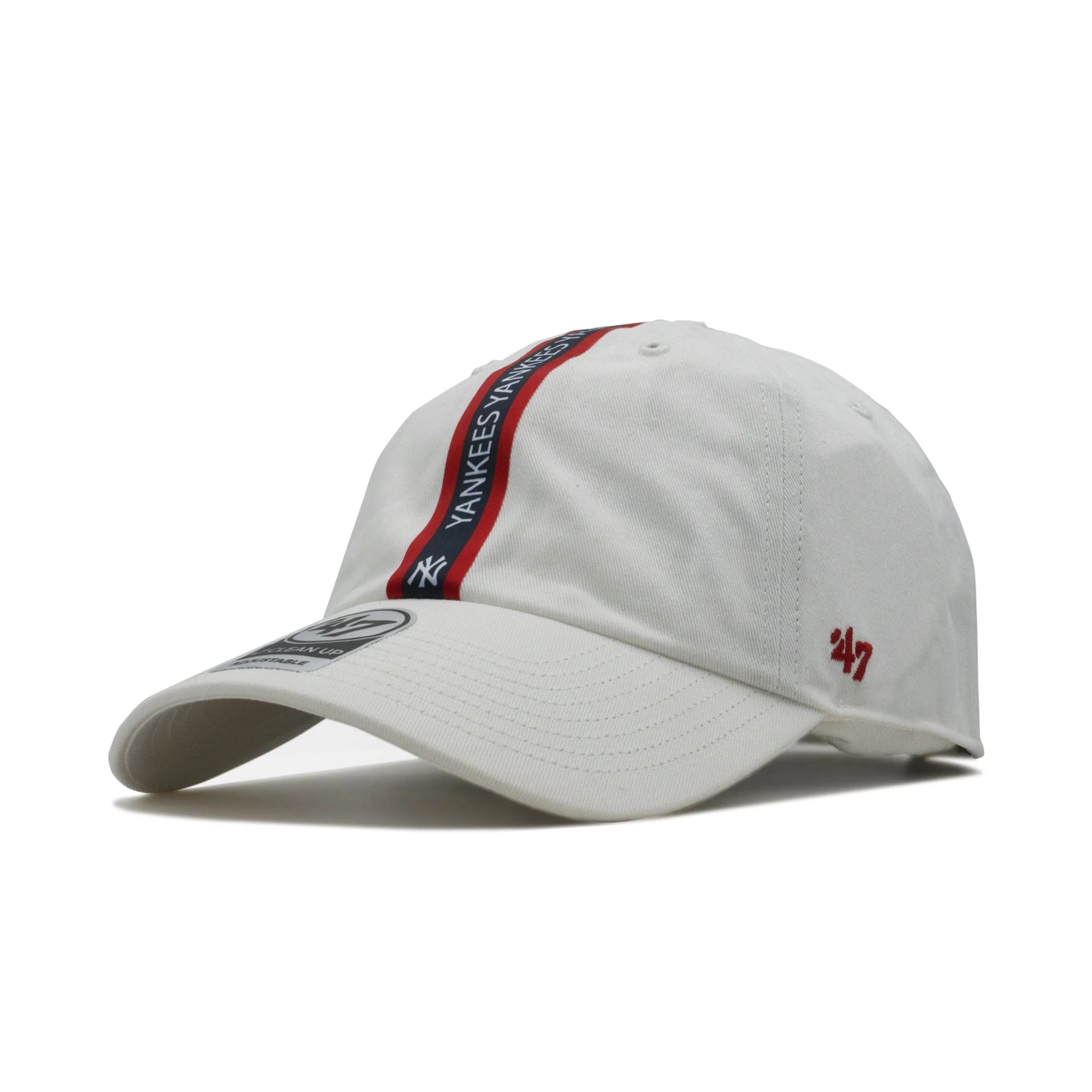 Crafted 47 Brand Men's Ny Yankees Triple Stripe Clean Up Strapback Cap Verified