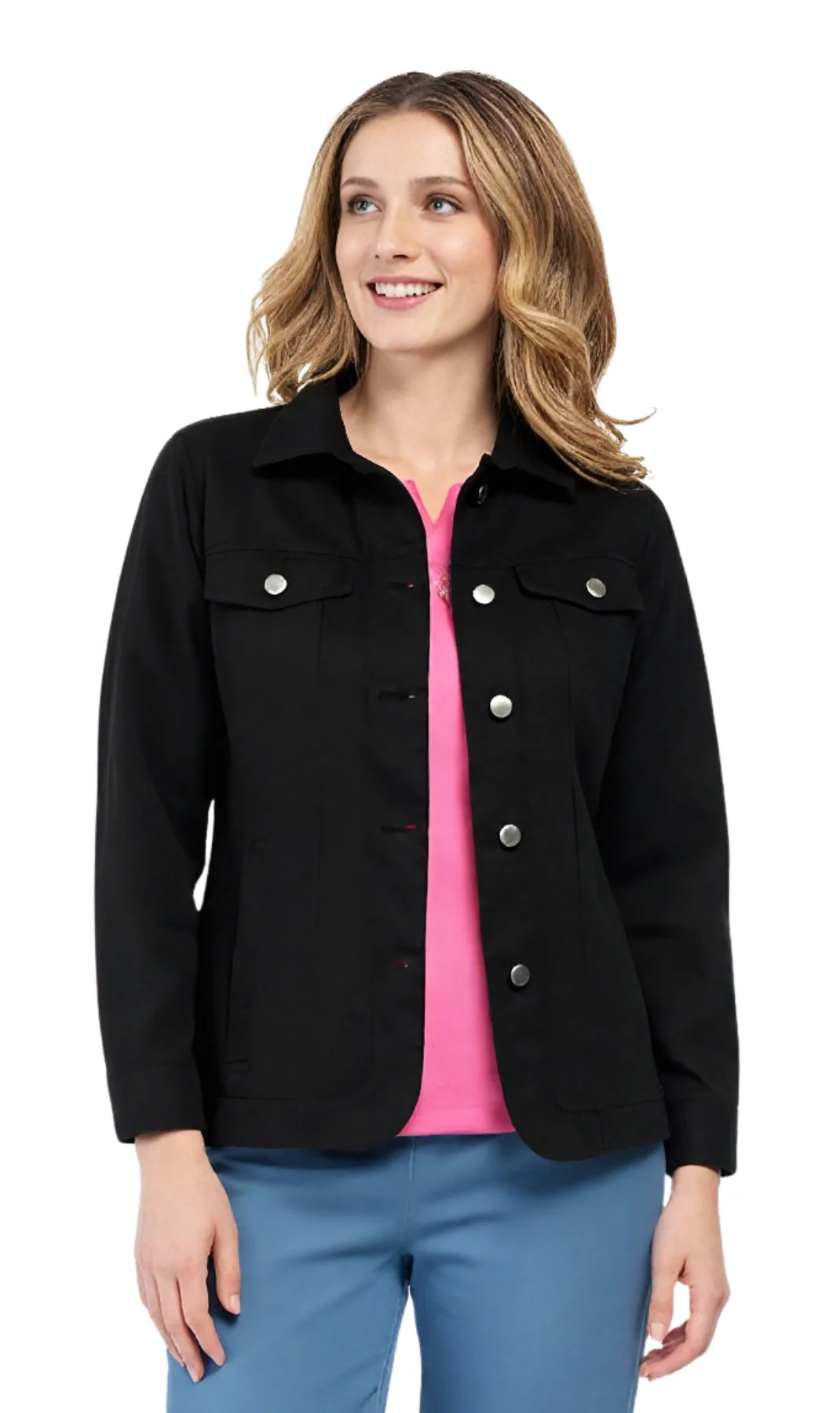 Safe Women's Button Front Brushed Twill Jacket Enhanced